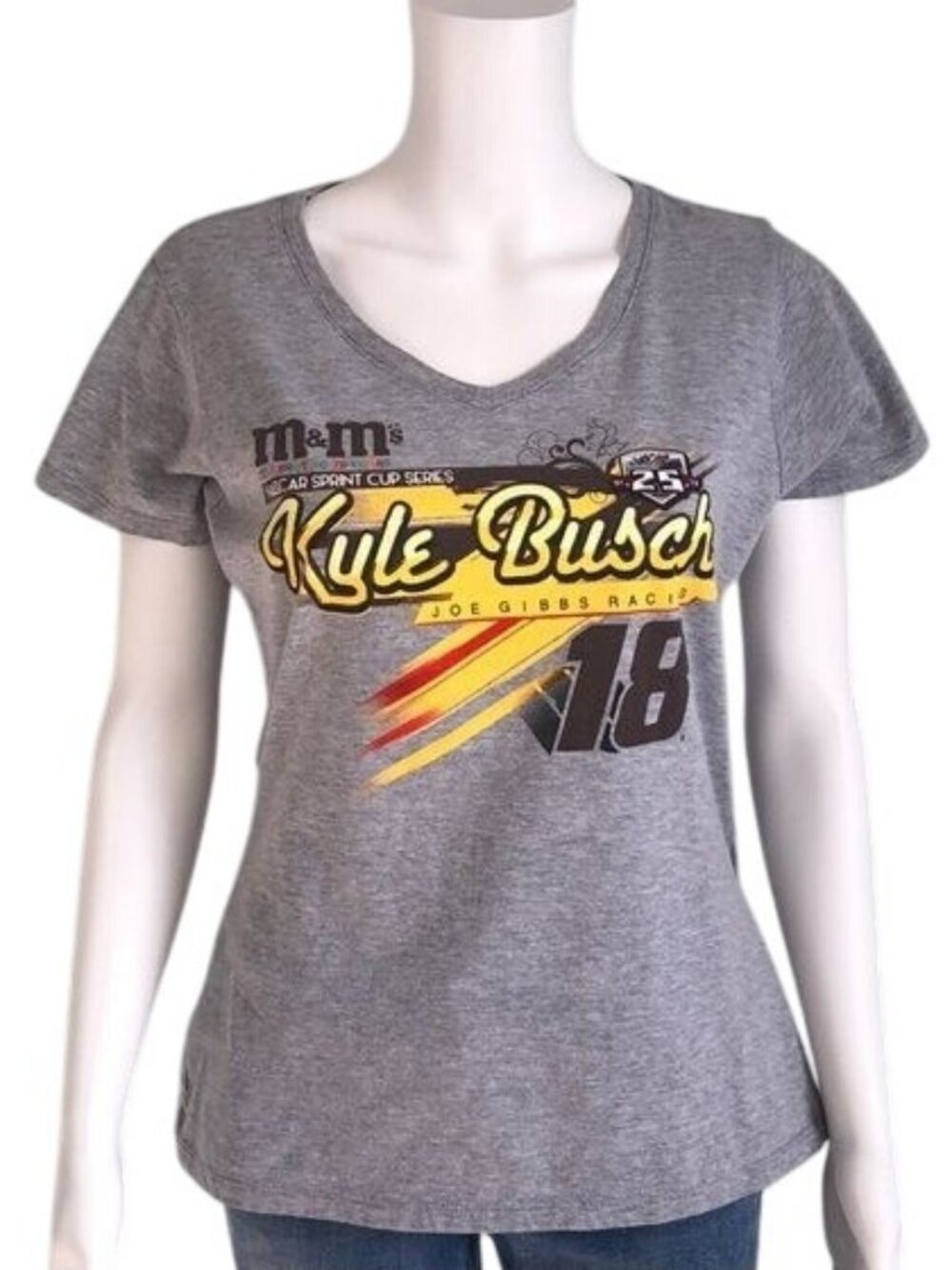 Kyle Busch #18 Racing M&M V-Neck T-Shirt - M
